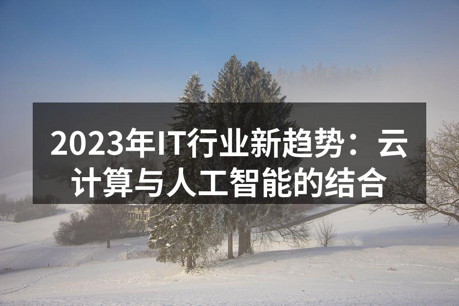 2023年IT行业新趋势：云计算与人工智